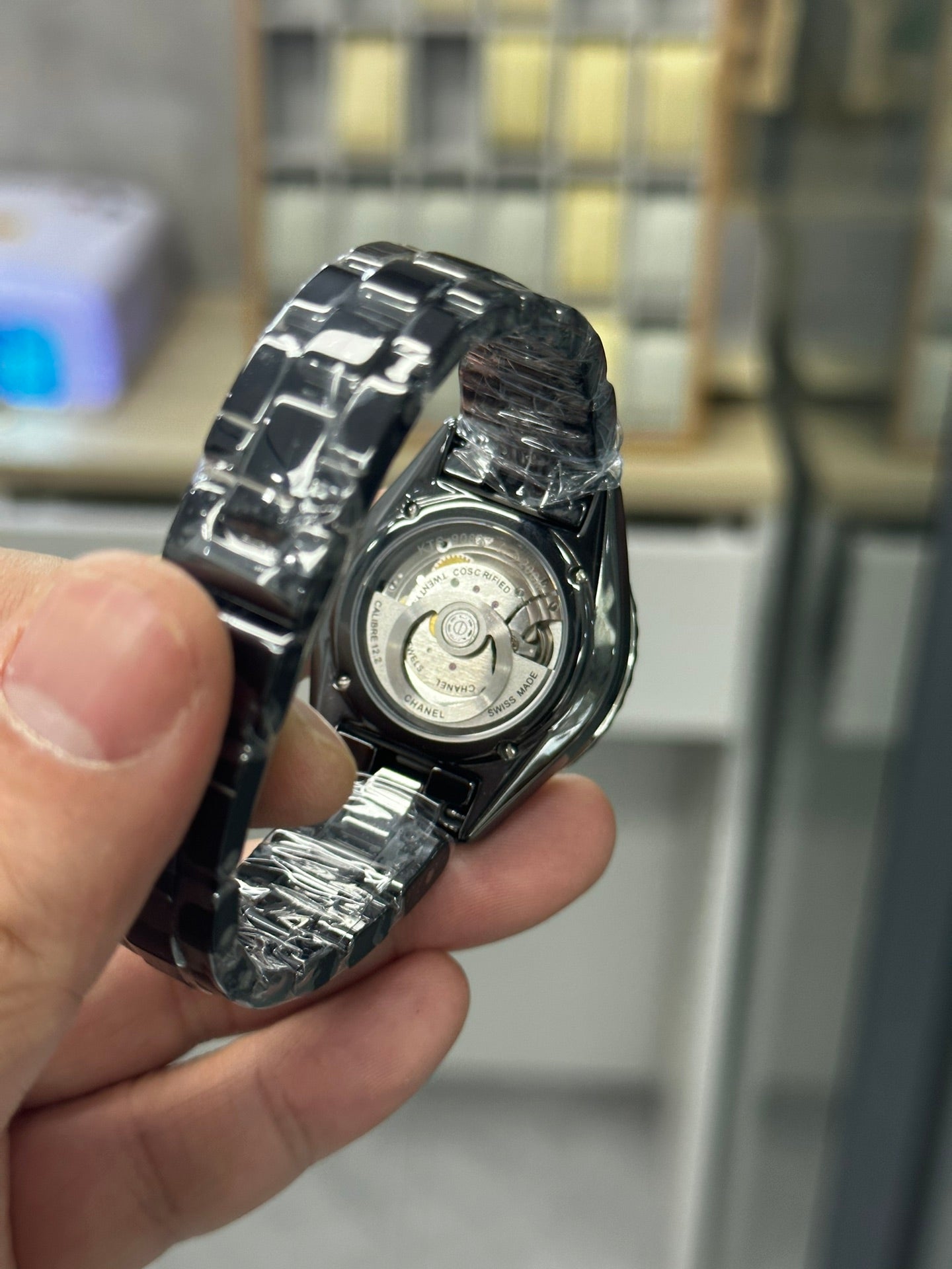 CHANEL J12 33MM DIAMOND BEZEN BLACK CERAMIC STEEL