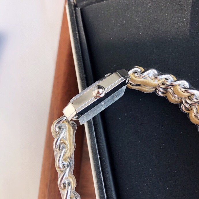 CHANEL PREMIERE ROCK SILVER CASE BEIGE LEATHER