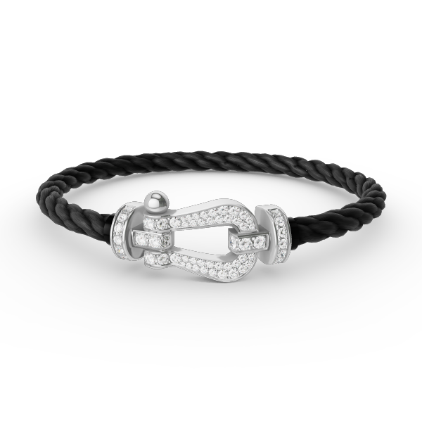 FRED FORCE LARGE HORSESHOE FULL DIAMOND BRACELET SILVER